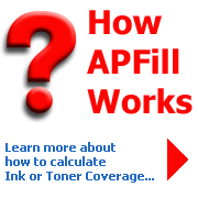 Cmo funciona APFill Ink coverage meter. Informarse ms sobre cmo calcular la cobertura de tinta o tner de la pgina