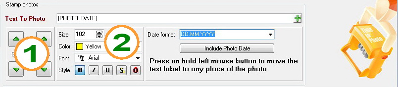 TimeToPhoto place date stamp on photo